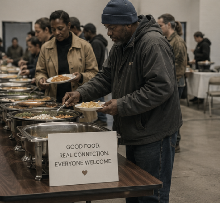 Buffet style catered meal